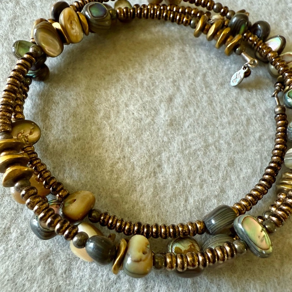 Silpada Vintage Brown and Gold Beaded Bracelet